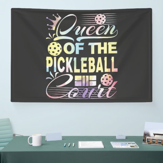 Koningin van de Pickelball Court - Kleurrijk Spandoek (Beurs)