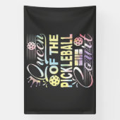 Koningin van de Pickelball Court - Kleurrijk Spandoek (Verticaal)