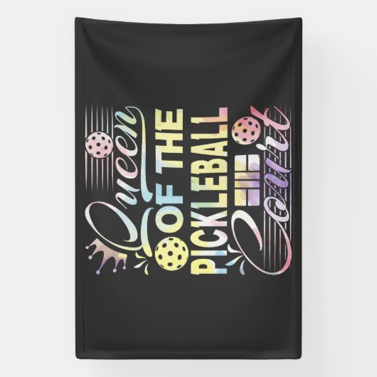 Koningin van de Pickelball Court - Kleurrijk Spandoek (Verticaal)