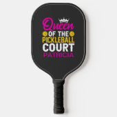 Koningin van de Pickleball Court Fun Monogram Naam Paddle (Voorkant)