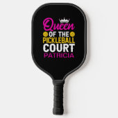 Koningin van de Pickleball Court Fun Monogram Naam Pickleball Paddle (Achterkant)