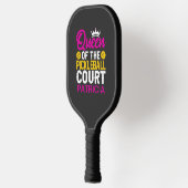 Koningin van de Pickleball Court Fun Monogram Naam Pickleball Paddle (Links)