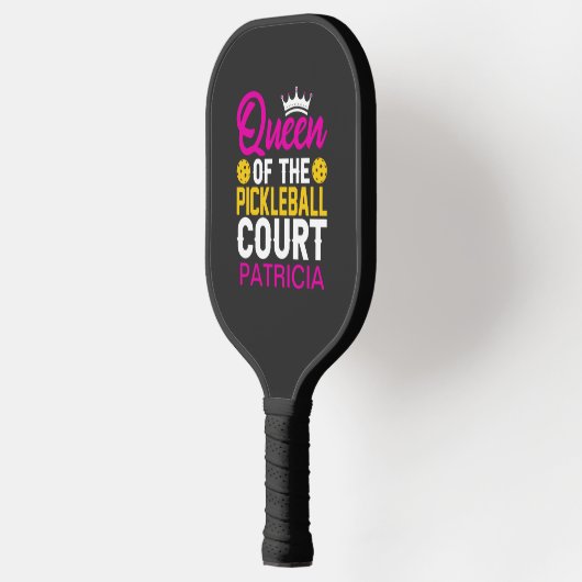 Koningin van de Pickleball Court Fun Monogram Naam Pickleball Paddle (Links)