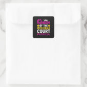 Koningin van de Pickleball Court Fun Monogram Naam Vierkante Sticker (Tas)