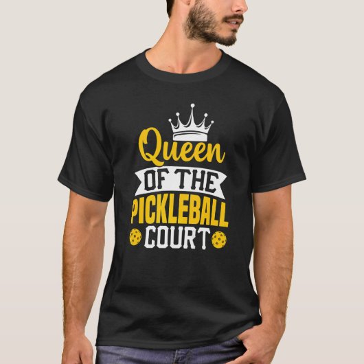 Koningin van de Pickleball Court T-shirt (Voorkant)