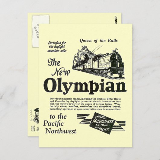 Koningin van de rails - New Olympian 1929 Briefkaart (Voorkant / Achterkant)