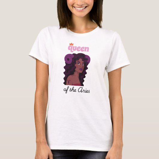 Koningin van de Ram (Bruine Huid) T-shirt (Voorkant)