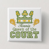 Koningin van de rechtbank Tennis Button (Voorkant)