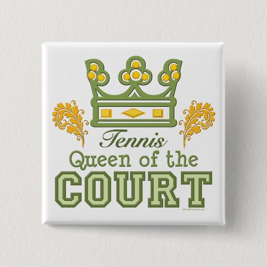 Koningin van de rechtbank Tennis Button (Voorkant)