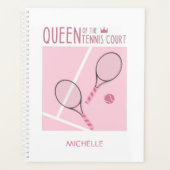 koningin van de rechtbank van Tennis roze meisje g Planner (Voorkant)