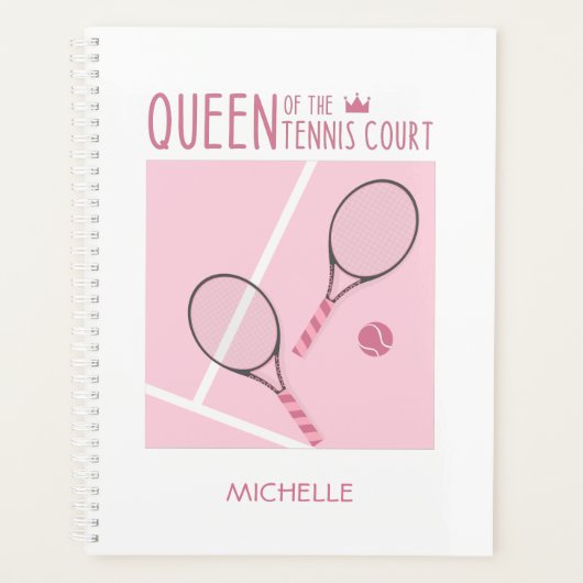 koningin van de rechtbank van Tennis roze meisje g Planner (Voorkant)
