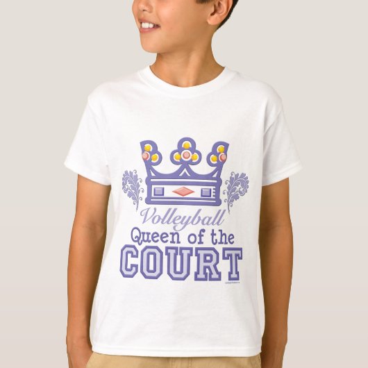 Koningin van de Rechtbank Volleyball Kinder T shir T-shirt (Voorkant)