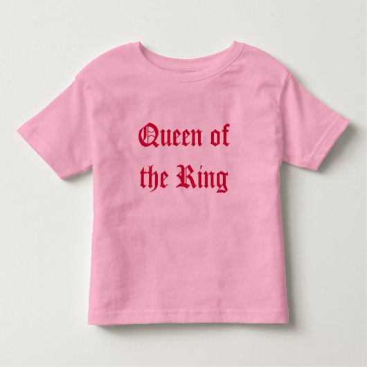 Koningin van de ring kinder shirts (Voorkant)