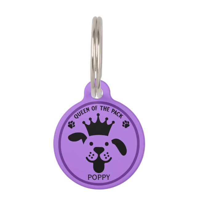 Koningin van de roedel Hond Huisdierpenning (Voorkant)