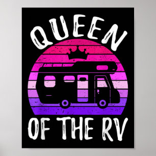 Koningin Van De Rv-Camping Camper Vakantie Wegreis Poster