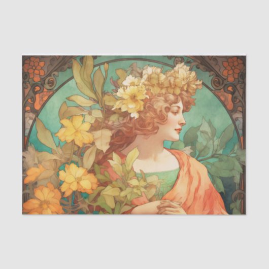 KONINGIN VAN DE SEIZOENEN mooi decoupage papier (Voorkant)