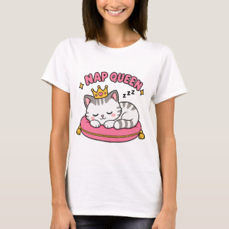 Koningin van de Slaap Kat Moeder Shirt | Cute Kawa