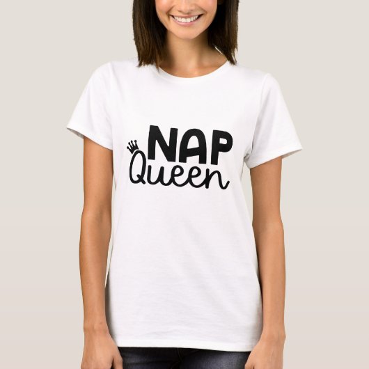 Koningin van de Slaap Kroon Grappig T-shirt (Voorkant)