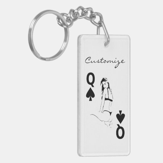 Koningin van de Steden van het meisje Thunder_Cove Sleutelhanger (Voorkant Links)