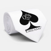 Koningin van de Stropdas Zwart op witte QoS-dromen (Opgerold)