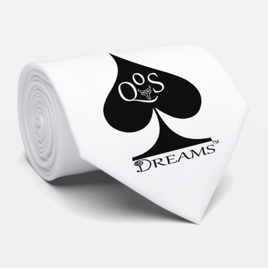 Koningin van de Stropdas Zwart op witte QoS-dromen (Opgerold)