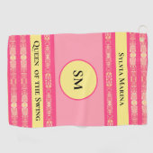 Koningin van de Swing Roze Golfhanddoek (Horizontaal)
