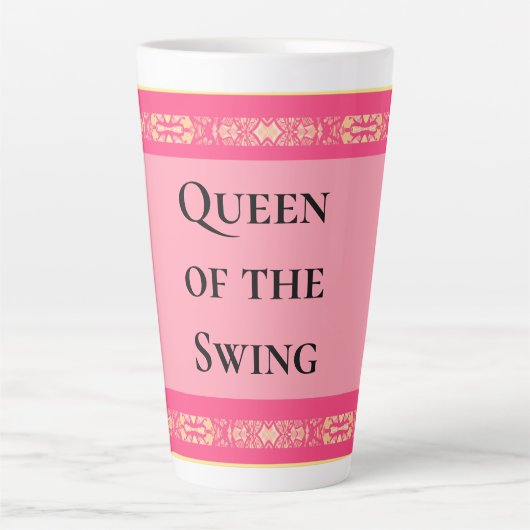 Koningin van de Swing Roze Latte Mok (Voorkant)