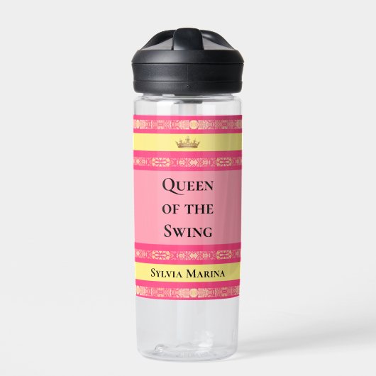 Koningin van de Swing Roze  Waterfles (Voorkant)