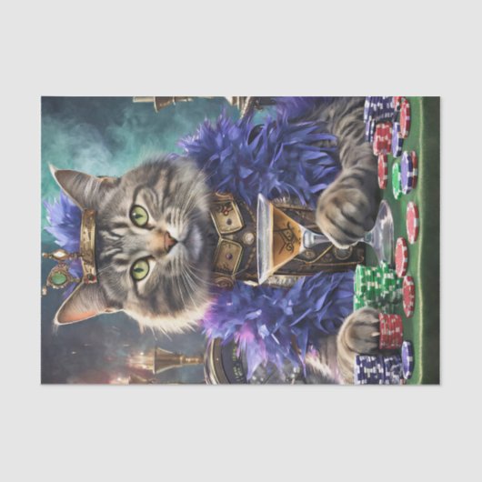 Koningin van de tafel, Kat speelkaarten Tissuepapier (Voorkant)