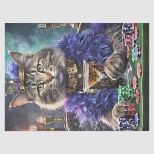 Koningin van de tafel, Kat speelkaarten Tissuepapier (Voorkant)