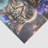 Koningin van de tafel, kat speelt kaarten tissuepapier (Detail)