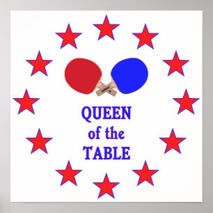 Koningin van de Tafel Ping Pong Poster