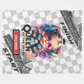 Koningin van de Track Racing Sport Auto Verjaardag Fleece Deken (Voorkant (Horizontaal))