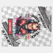 Koningin van de Track Racing Sport Car Verjaardags Fleece Deken (Voorkant (Horizontaal))