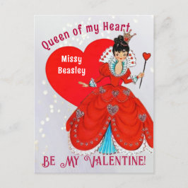 koningin van de Valentijn Holiday Briefkaart