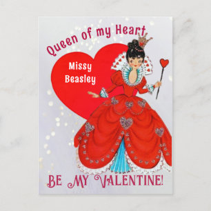 koningin van de Valentijn Holiday Briefkaart