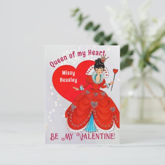  koningin van de Valentijn Holiday Briefkaart (Staand voorkant)