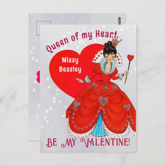  koningin van de Valentijn Holiday Briefkaart (Voorkant / Achterkant)