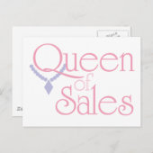 koningin van de Verkoop op Wit Briefkaart (Voorkant / Achterkant)