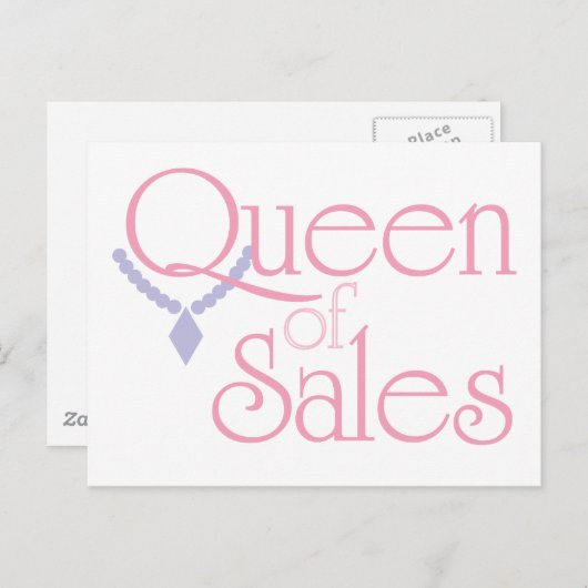 koningin van de Verkoop op Wit Briefkaart (Voorkant / Achterkant)