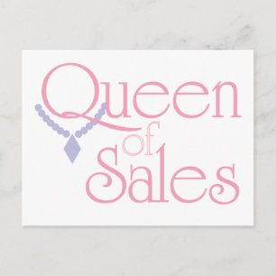 koningin van de Verkoop op Wit Briefkaart