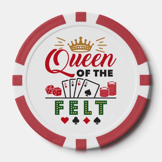 Koningin van de Vilt Poker Speler Vrouwen Chips (Voorkant)