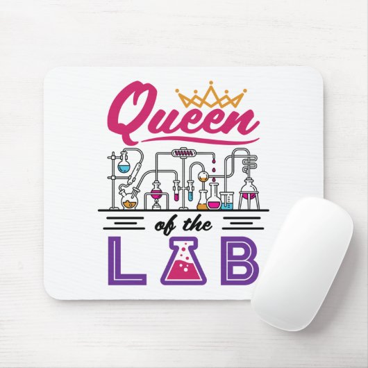 koningin van de wetenschapswetenschapper van het l muismat (Met muis)