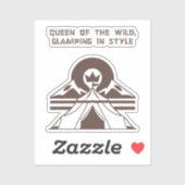 Koningin van de Wilde Glamping Stijl Avontuur Sticker (Vel)