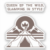 Koningin van de Wilde Glamping Stijl Avontuur Sticker (Voorkant)
