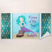 Koningin van de Zee Zeemeermin Strandlaken (Voorkant)