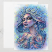 koningin van de zeven Zeeen Mermaid Fantasy Art Ka (Voorkant / Achterkant)