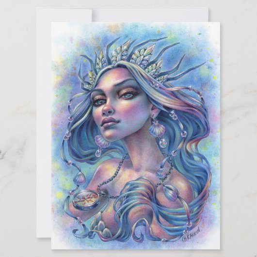 koningin van de zeven Zeeen Mermaid Fantasy Art Ka (Voorkant)