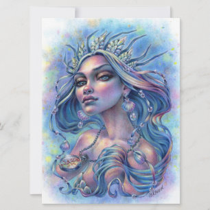 koningin van de zeven Zeeen Mermaid Fantasy Art Ka