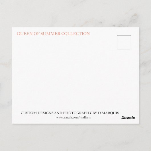 KONINGIN VAN DE ZOMER #1 BRIEFKAART (Achterkant)